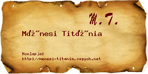 Ménesi Titánia névjegykártya